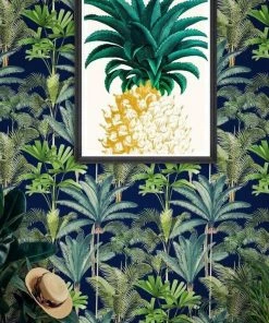 The Design Yard Havana Tropicana Palmeras Anthracite Wallpaper