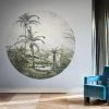 BN Wallpaper Circles Tropical Fern Painting Havana Tropicana