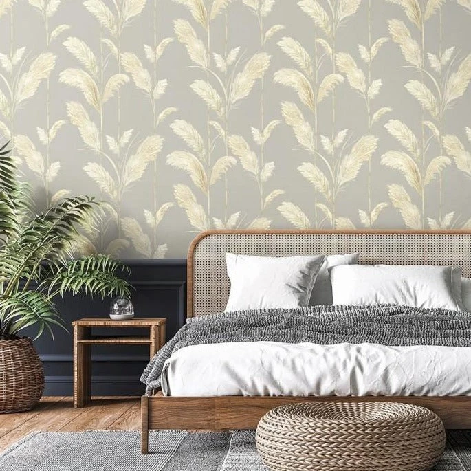 Brand Mckenzie Bohemian Dream Pampas Grass Wallpaper - Neutral Grey | Nature-Inspired Wall Decor 4 Brand Mckenzie Bohemian Dream Pampas Grass Wallpaper, Neutral Grey