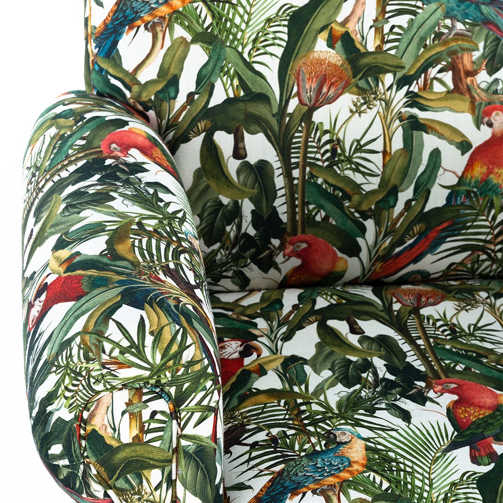Mind The Gap Havana Tropicana Kingston Chair - Parrots Of Brazil Linen | Tropical Home Decor 7 Mind The Gap Havana Tropicana Kingston Chair - Parrots Of Brazil Linen