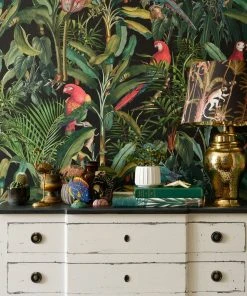 Mind The Gap Parrots Of Brasil Anthracite Wallpaper