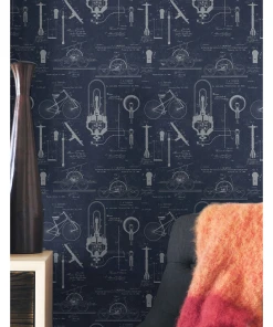 Mind The Gap The Craftsman Patents Grey Wallpaper