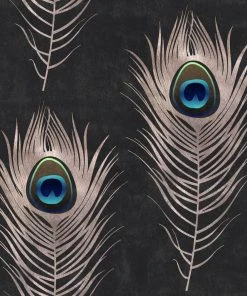 Mind The Gap Peacock Wallpaper Rose & Thorn