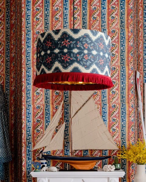 Mind The Gap Blue Skies Ahead Drum Pendant Lamp - Phoenicia Batik Design, Ceiling Light for Modern Homes 3 Mind The Gap Blue Skies Ahead Lamps Drum Pendant - Phoenicia Batik