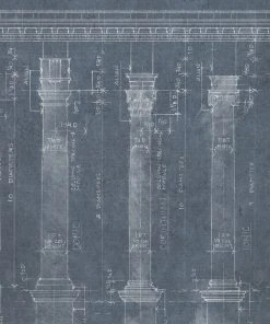 Thedesignyarduk The Craftsman Colonnade Blue Wallpaper