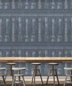 Thedesignyarduk The Craftsman Colonnade Blue Wallpaper