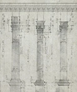 Thedesignyarduk The Craftsman Colonnade Blue Wallpaper