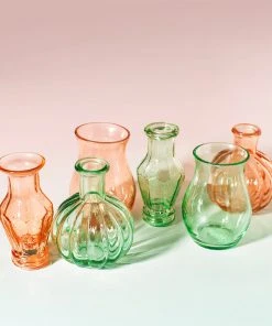 Sass & Belle Set Of 3 Pink Recycled Vases Small