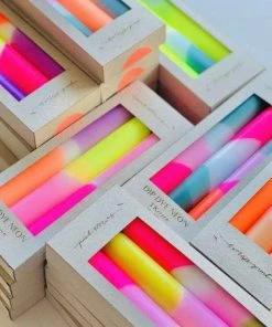 Pink Stories Neon Pillar Candles Trio - Rainbow Drops Bohemian Dream Candles for Home Decor & Gifts 5 Pink Stories Neon Pillar Candles Trio - Rainbow Drops Bohemian Dream