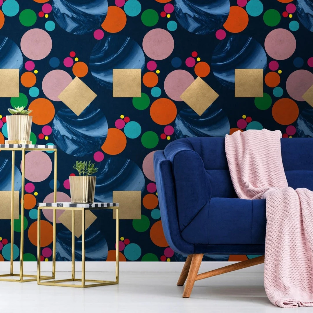 Mind The Gap Pseudomorph In Blue Wallpaper - Abstract Geometric Design for Modern Homes 4 Mind The Gap Pseudomorph In Blue Wallpaper Wallpaper & Paint