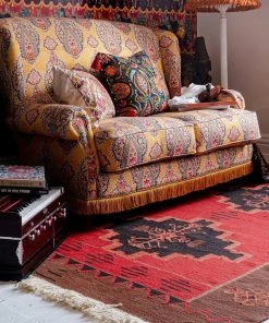 Mind The Gap Yadigari- Anatolia Red Wool Kilim Large Bohemian Dream