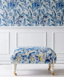 Mind The Gap Hudson Upholstered Stool In Sundance Fabrics