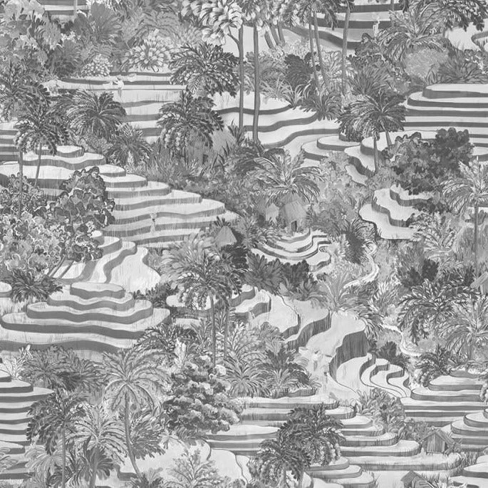 Brand Mckenzie Rice Terrace Wallpaper - Black & White Indigena Design | Nature & Trees Wallpaper 3 Brand Mckenzie Rice Terrace Wallpaper, Black And White Indigena