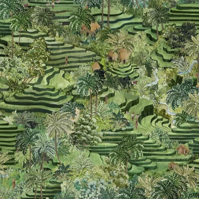Brand Mckenzie Rice Terrace Wallpaper - Grass Green | Nature-Inspired Home Decor 5 Brand Mckenzie Rice Terrace Wallpaper, Grass Green
