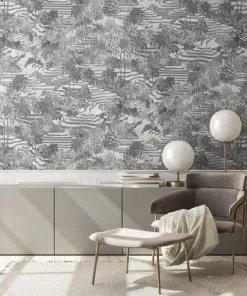 Brand Mckenzie Rice Terrace MAX Wallpaper, Black & White