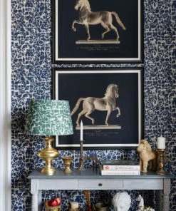 Mind The Gap Royal Hunting Navy Blue Wallpaper Les Jardins Royaux