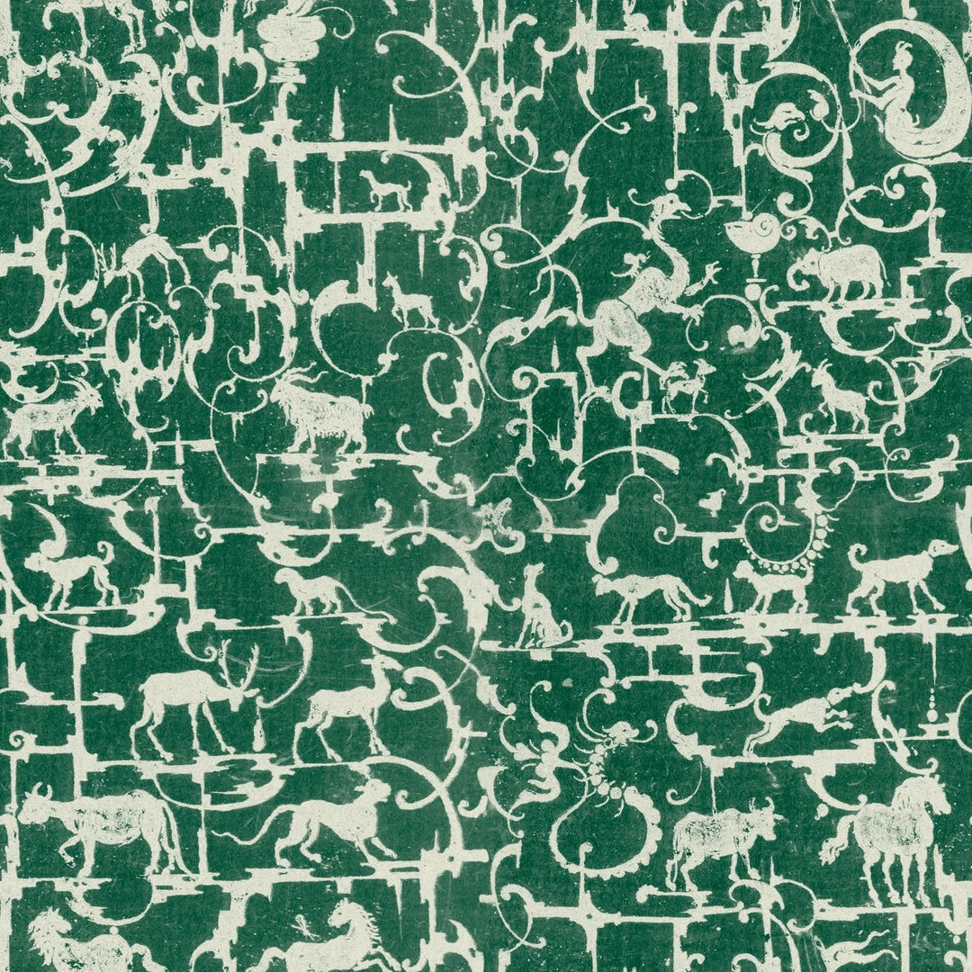 Mind The Gap Les Jardins Royaux Royal Hunting Racing Green Wallpaper - Premium Nature & Animals Design 3 Mind The Gap Les Jardins Royaux Royal Hunting Racing Green Wallpaper