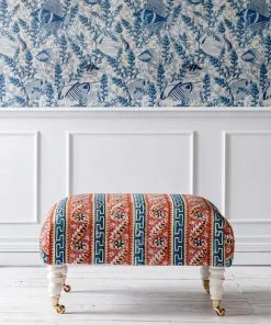 Mind The Gap Hudson Upholstered Stool In Sundance Fabrics