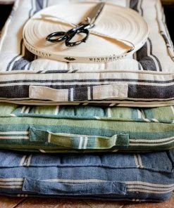 Mind The Gap Folk Couture Padded Cushions - Szepviz Stripe Linen