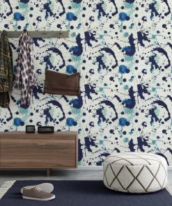 Mind The Gap Wallpaper & Paint Splatters Wallpaper