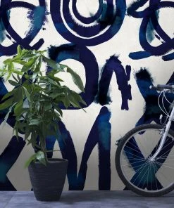 Mind The Gap Spontaneous Blue Abstract Wallpaper - Premium Printed Textured Wallpaper & Paint 5 Mind The Gap Spontaneous Blue Wallpaper Wallpaper & Paint