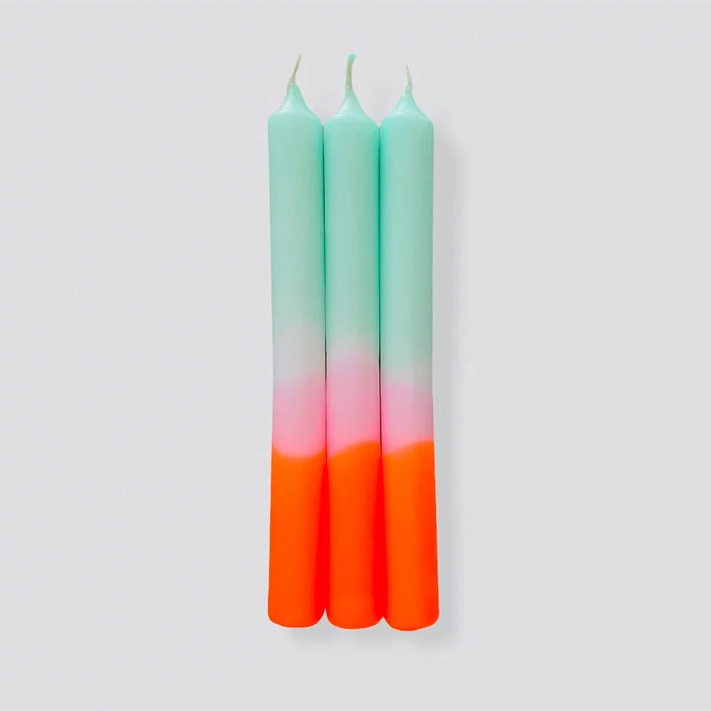 Pink Stories Neon Taper Candles - Set of 3 Spring Sorbet Candles for Home Decor & Gifts 3 Pink Stories Neon Taper Candles Spring Sorbet - Set Of 3 New