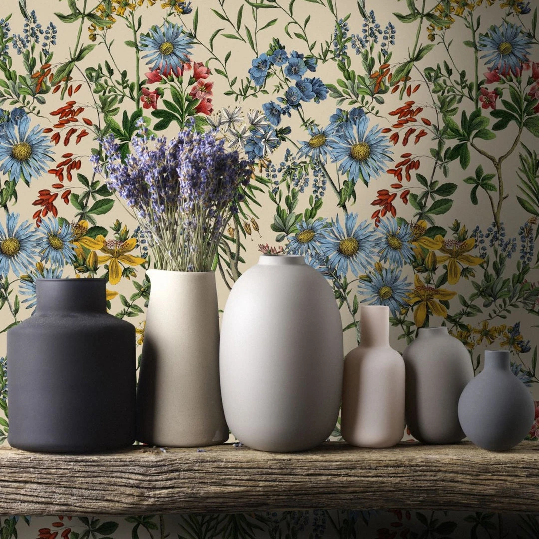 Mind The Gap Folk Couture Summerish Taupe Wallpaper - Floral Design for Home Decor 4 Mind The Gap Folk Couture Summerish Taupe Wallpaper