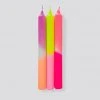 Pink Stories Memphis To Miami Neon Taper Candles Summer Breeze - Set Of 3