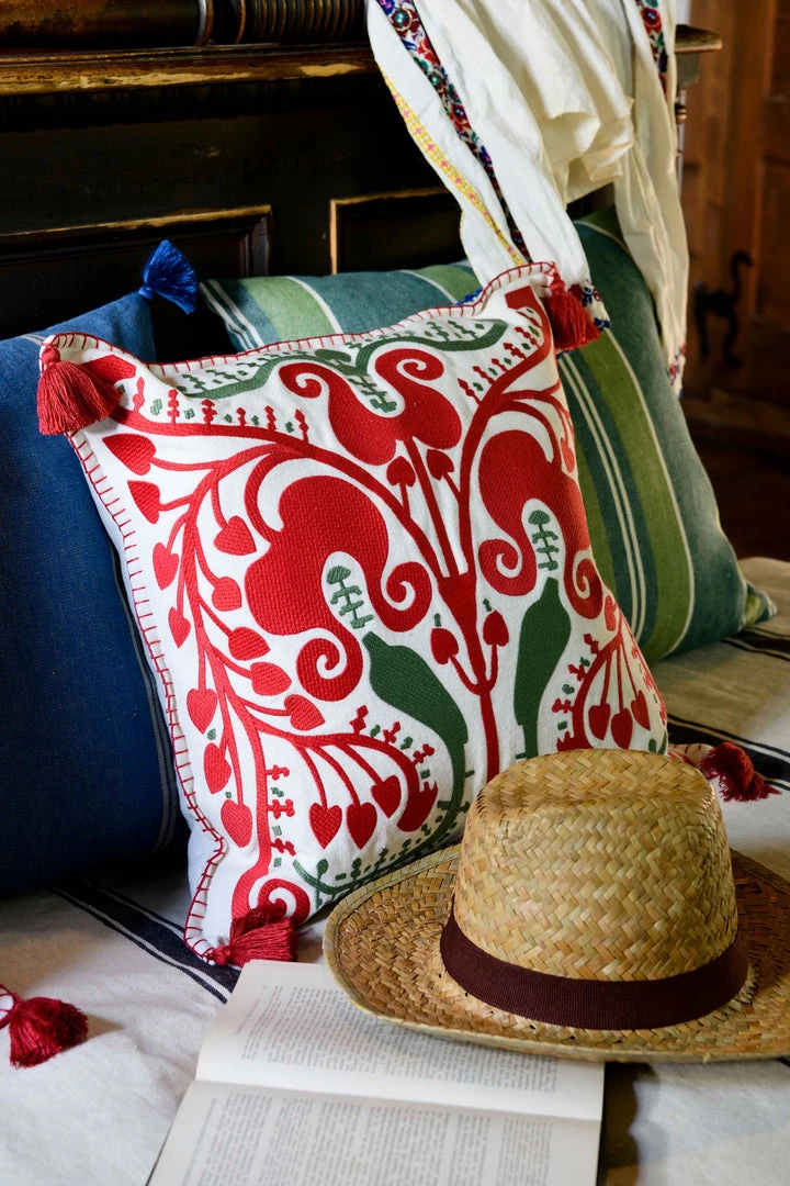 Mind The Gap Folk Couture Transylvanian Suzani Cushion - Luxury Home Decor & Unique Gift 6 Mind The Gap Folk Couture Transylvanian Suzani Cushion