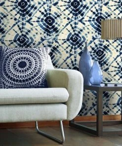 Mind The Gap Blue Skies Ahead Shibori Swirls Wallpaper