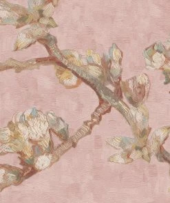 BN Van Gogh Wallpaper 'Sprig Of Flowering Almond' Blossom Pink Les Jardins Royaux