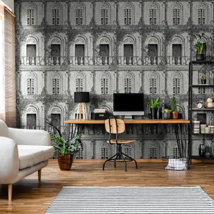 Brand Mckenzie The Architecture Wallpaper - Architecture Grey Les Jardins Royaux | Trees & Leaves Design | Heritage Wallpaper 4 Brand Mckenzie The Architecture Wallpaper, Architecture Grey Les Jardins Royaux