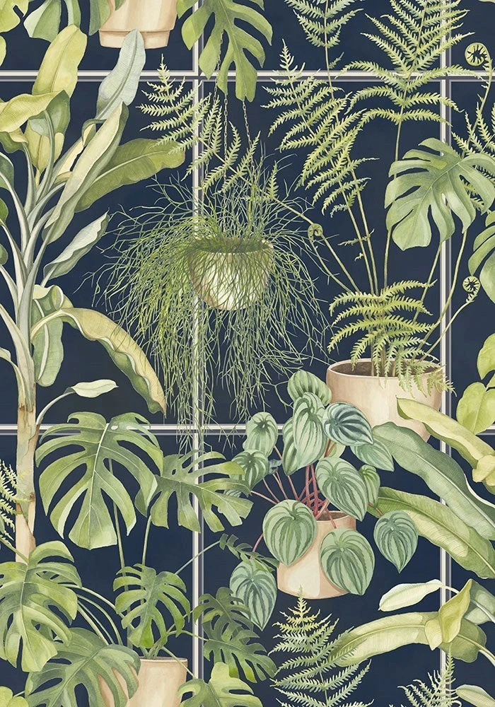 Brand Mckenzie The Green House Wallpaper - Midnight Blue | Nature & Animals Wallpaper 5 Brand Mckenzie The Green House Wallpaper, Midnight Blue