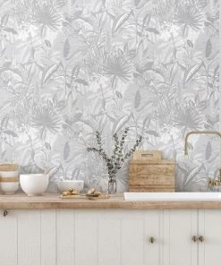 Brand Mckenzie The Tropics Wallpaper, Stone Grey