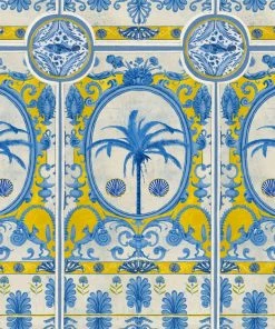 Mind The Gap Blue Skies Ahead The Villa Mural Wallpaper Yellow