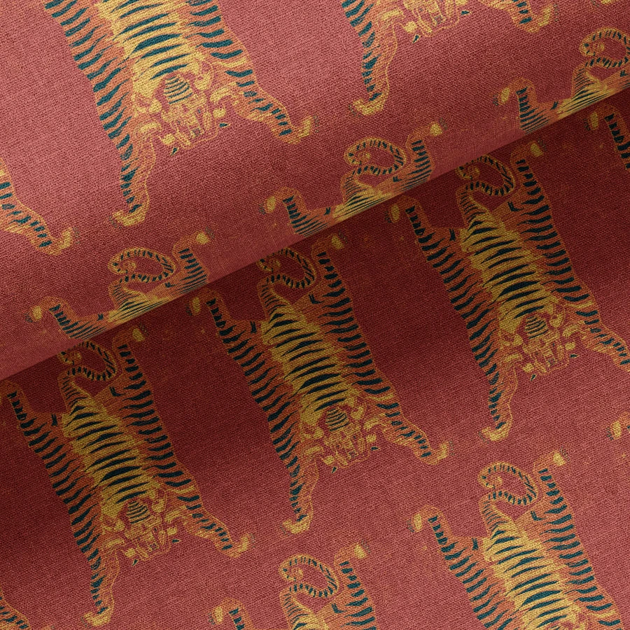 Annika Reed Studio Tibetan Tiger - Burnt Orange Linen Fabric for Home Decor 3 Annika Reed Studio Tibetan Tiger - Burnt Orange Linen