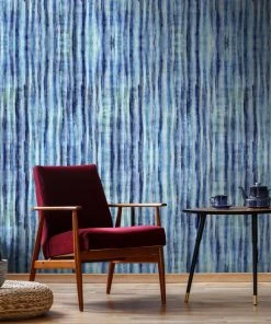 Mind The Gap Tie Dye Indigo Wallpaper