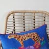 My Doris Wild Tiger Embroidered Velvet Cushion Rose & Thorn