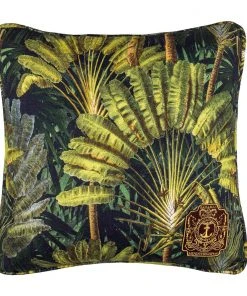 Mind The Gap Havana Tropicana Traveller's Palm Linen Cushion