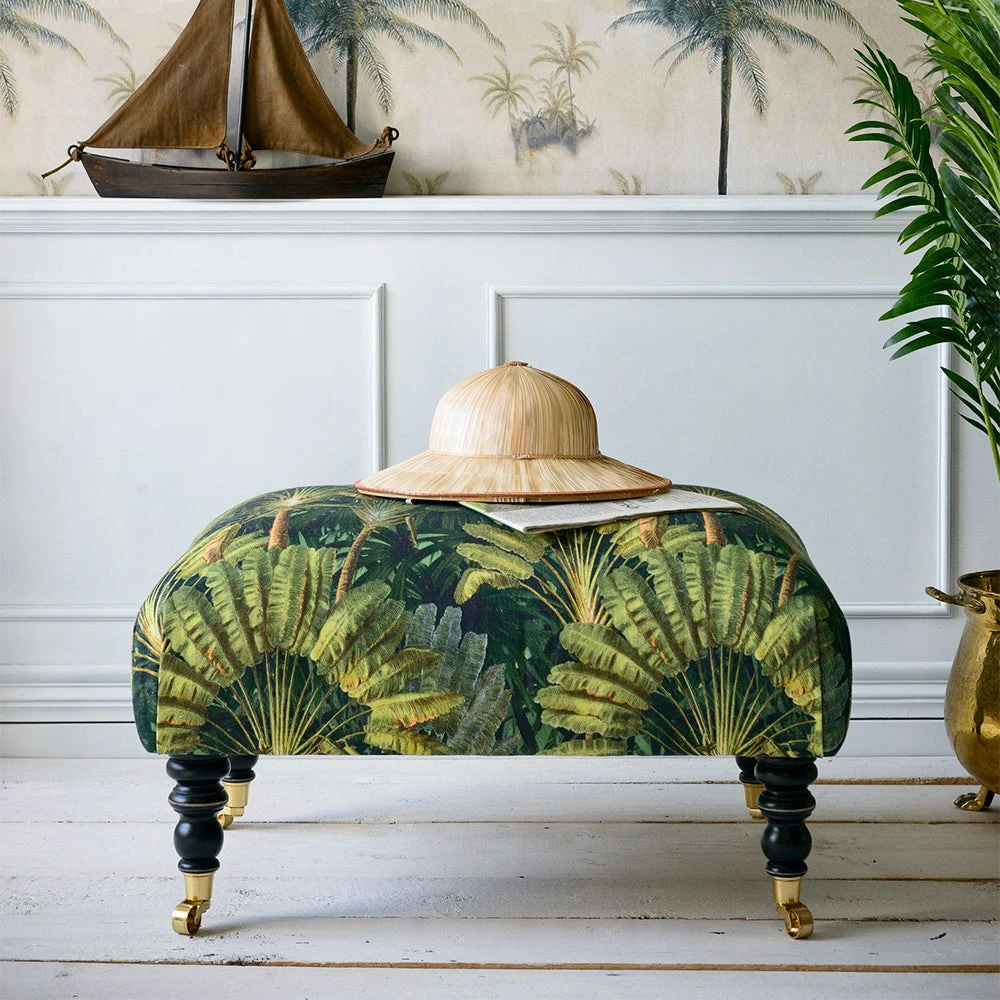Mind The Gap Hudson Upholstered Stool - Havana Tropicana Footstool | Stylish Homeware Furniture 3 Mind The Gap Hudson Upholstered Stool Havana Tropicana