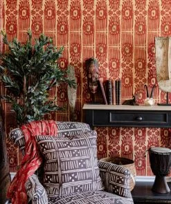 Mind The Gap Tribal Ikat, Myrtle Wallpaper Indigena