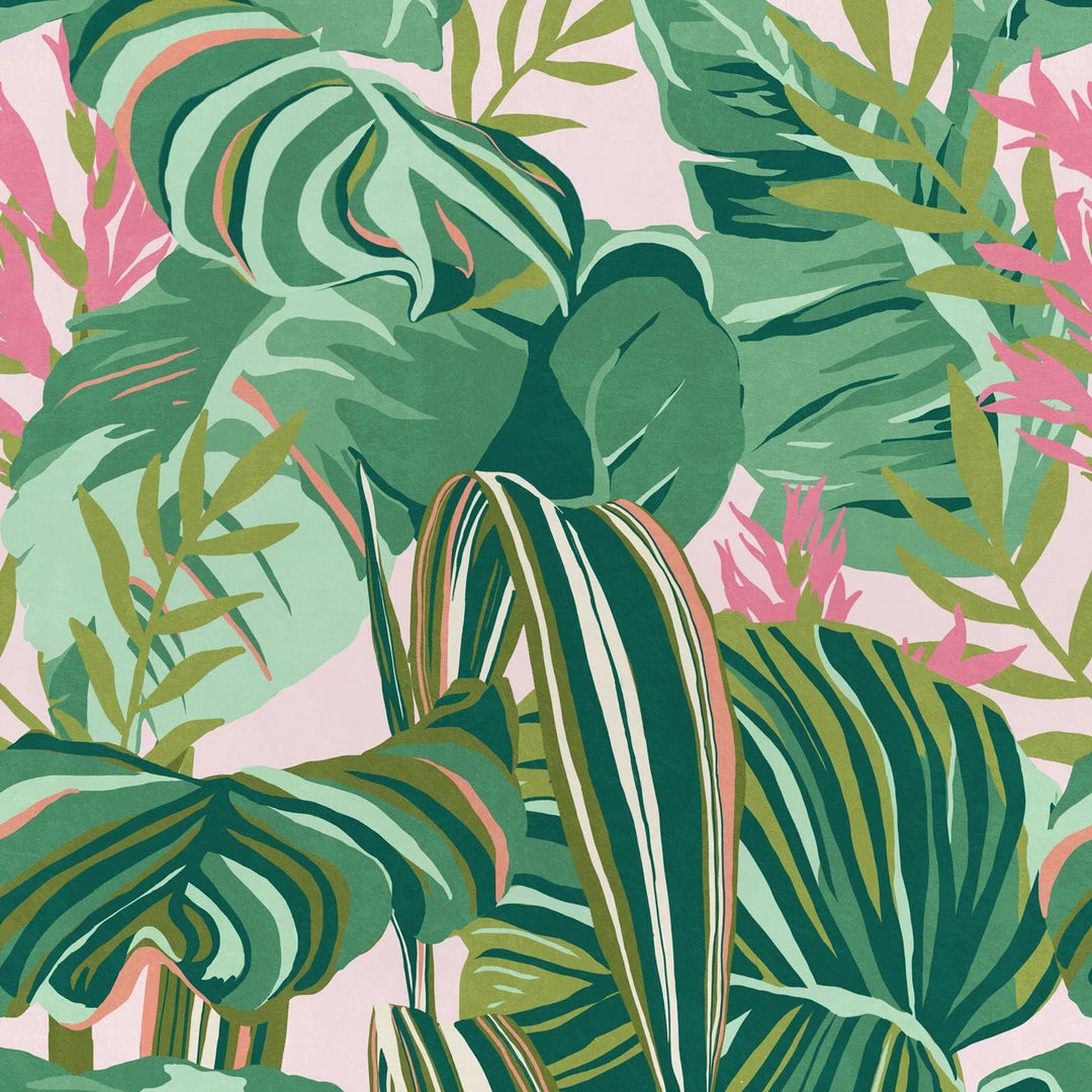 Mind The Gap Memphis To Miami Tropical Foliage Pink Wallpaper - Vibrant Home Decor 3 Mind The Gap Memphis To Miami Tropical Foliage Pink Wallpaper