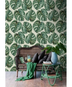 Mind The Gap Tropical Leaf Wallpaper Memphis To Miami