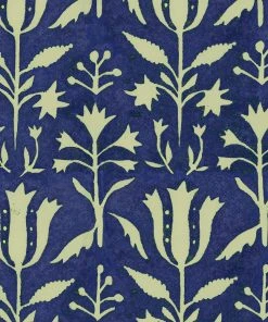Mind The Gap Folk Couture Tulipan Indigo Wallpaper