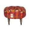 Mind The Gap Indigena Fez Tufted Stool - Uzbek Ikat Linen