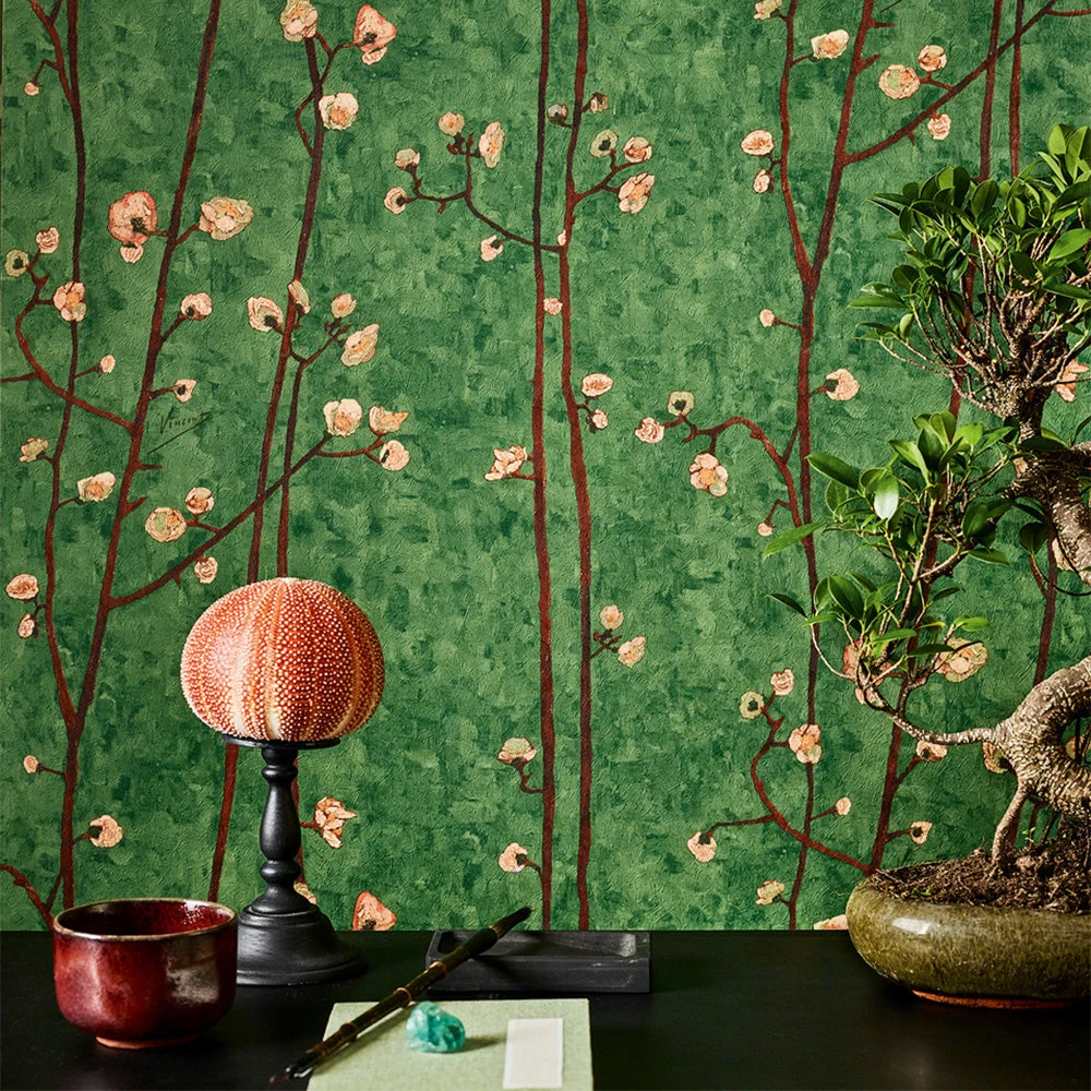 Thedesignyarduk Les Jardins Royaux Van Gogh Wallpaper - Flowering Plum Orchid Stone Design 5 Thedesignyarduk Les Jardins Royaux Van Gogh Wallpaper Flowering Plum Orchid Stone