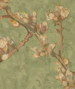 BN Les Jardins Royaux Van Gogh Wallpaper 'Sprig Of Flowering Almond' Spring Green