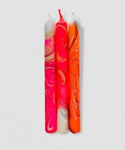 Pink Stories Marble Dinner Candles, Venus Bohemian Dream