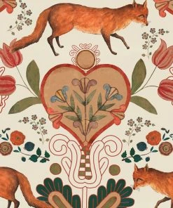 Mind The Gap Rose & Thorn The Vixen - Cream Wallpaper