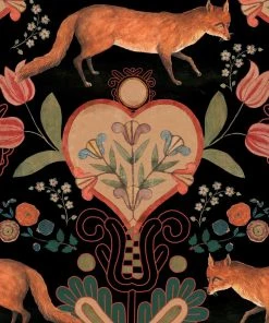 Mind The Gap The Vixen - Anthracite Wallpaper Folk Couture